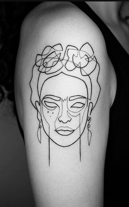 Frida Kahlo Minimal Dövme