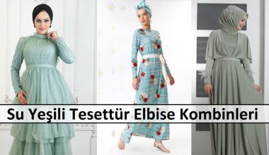Su Yeşili Tesettür Elbise Kombinleri Su Yeşili Tesettür Elbise Kombinleri