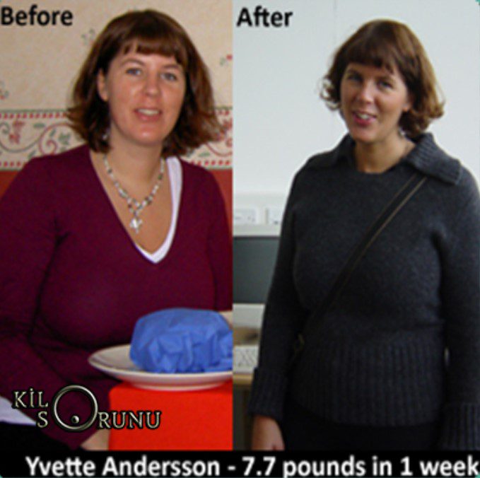 isveç diyeti ile 1 haftada 4 kilo veren kadın