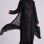 Büyük Beden Taş Baskılı Şifon Abiye Elbise Modeli – Siyah