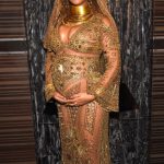Beyonce Altın Sarı Hamile Abiye