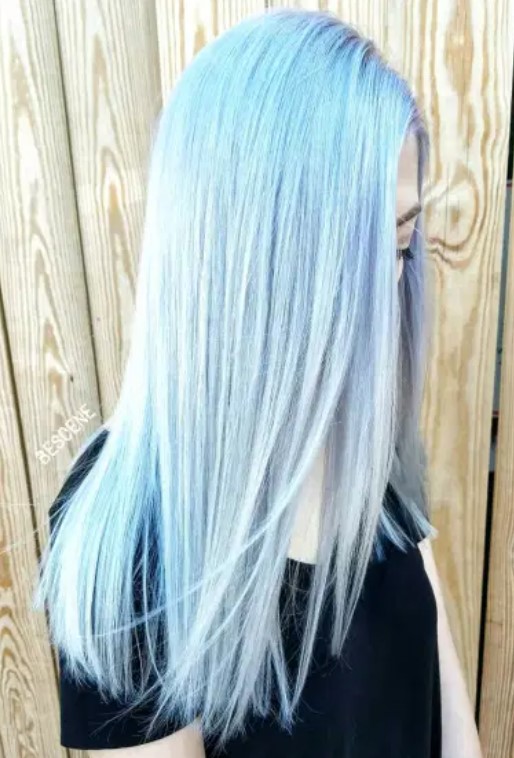 Buz Mavisi Saç boyası uygulaması
